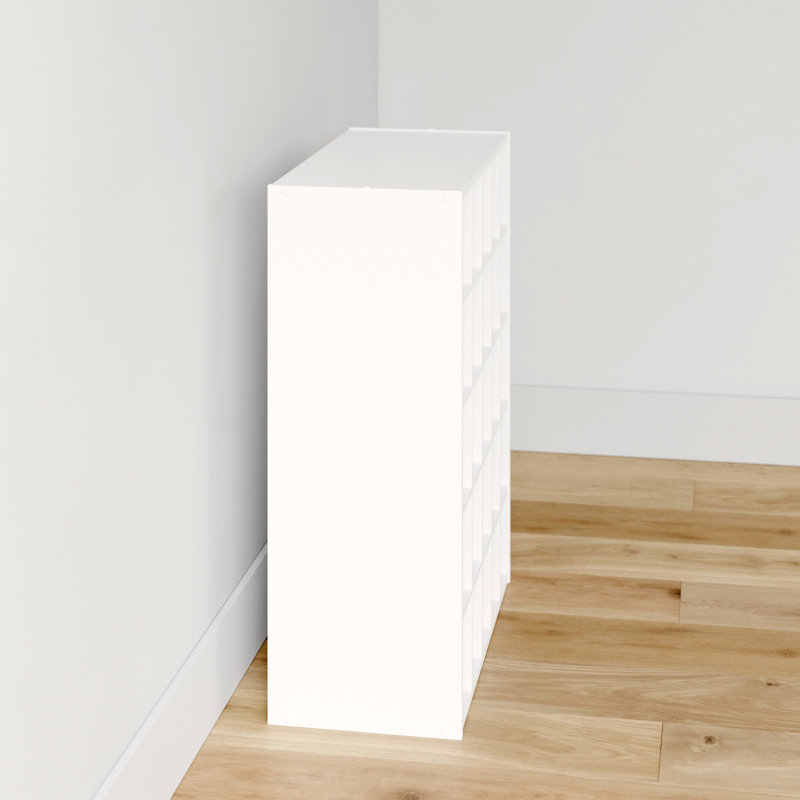 White Stackable 25-Compartment Shoe Organizer