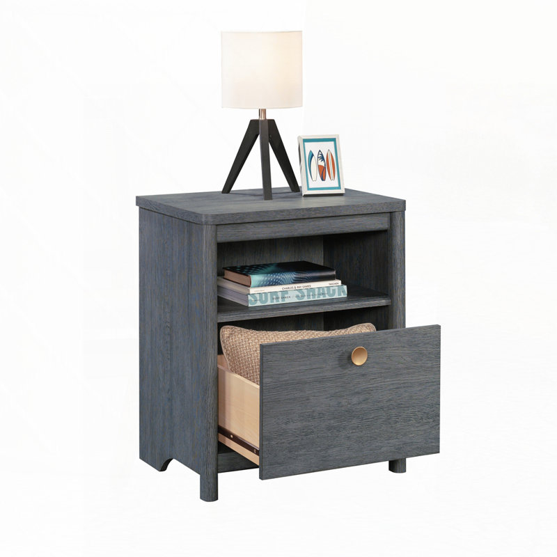 Table de nuit, finition bleue