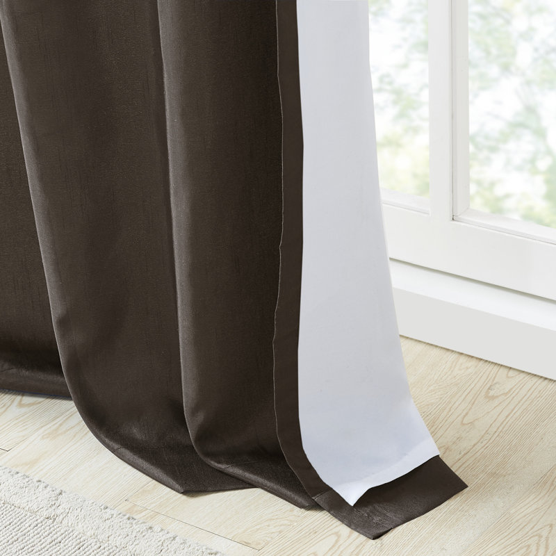 Spice Embroidered Ground Length Blackout Curtain Panel