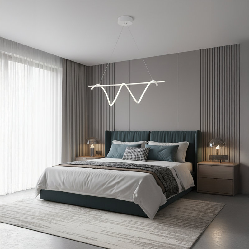 Modern Loop LED Chandelier – Adjustable Height