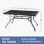 Table de salle à manger d'extérieur 60 po x 35 po avec trou pour parasol 1,57 po, métal, noir, convient aux barbecues en métal dans la cour et au bord de la piscine