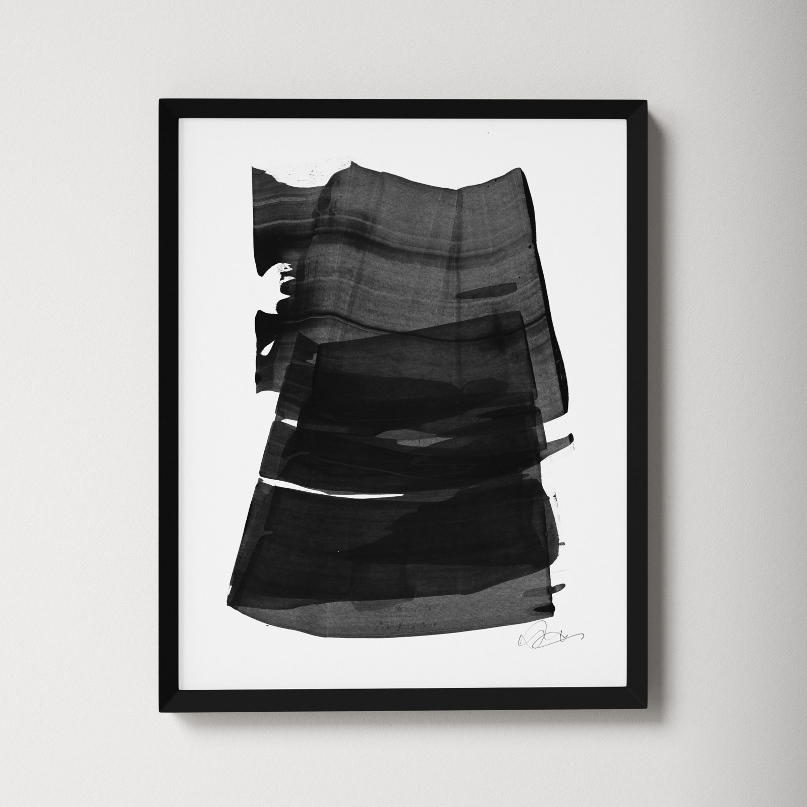 Brushstroke 2 by Jacques Pilon, Black, 20" H x 16" W x 1.25" D