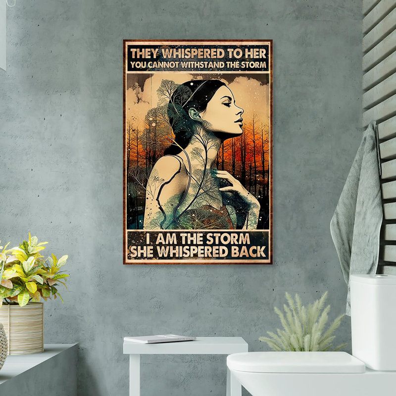 «Woman Ils Whispered To Her», reproduction d'art graphique sur toile tendue 1 pièce, L 11 po x H 14 po