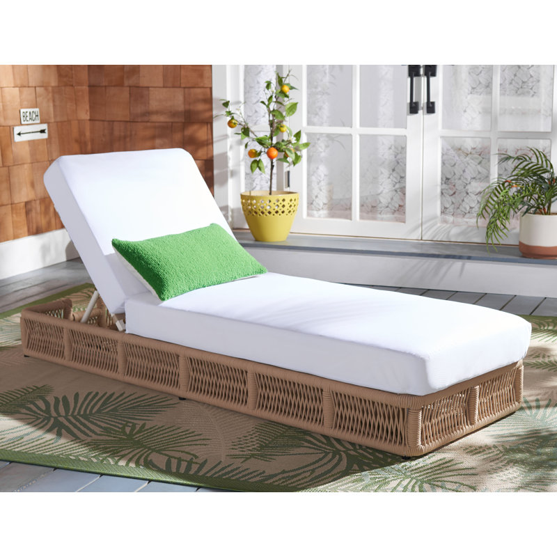 Gillian Steel and Rope Chaise Lounger, Brown