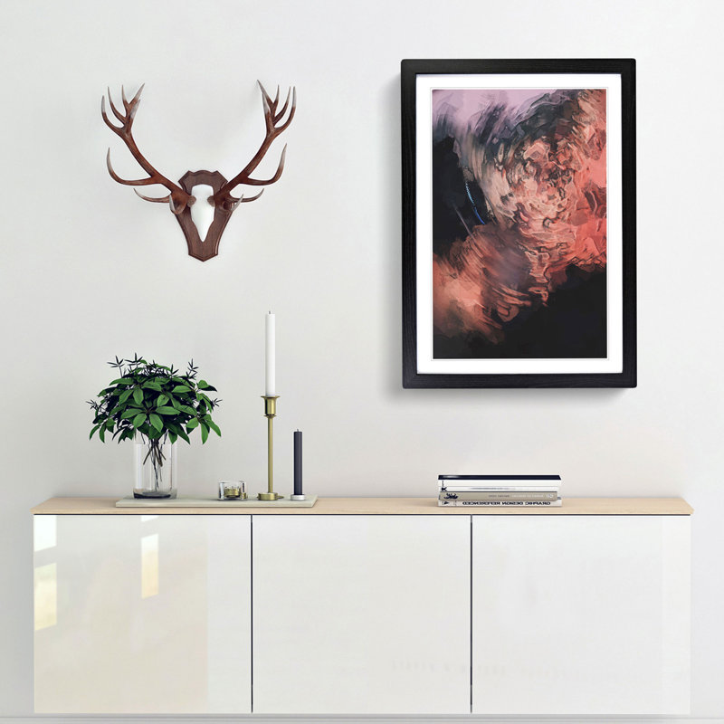 The Swirl in Abstract - Picture Frame Graphic Art Print, Black, 91cm H x 60cm W x 2cm D