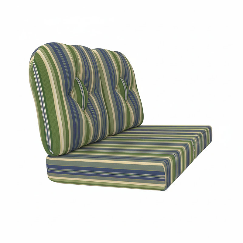 Coussin de remplacement pour causeuse d'extérieur Sunbrella, Calista Delft rayé
