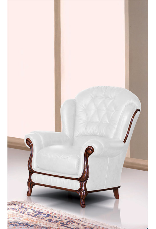 Breedlove Faux Leather Armchair, White