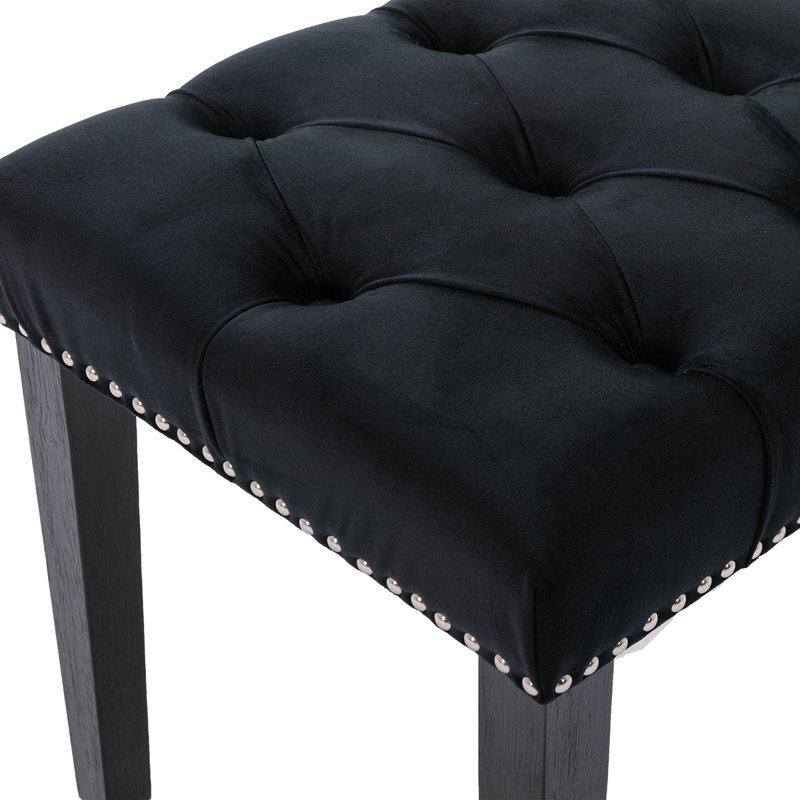 Upholstered Tufted Bench Ottoman , Velvet Dining Bench Bedroom Bench  Footrest Stool Accent Bench For Entryway Dining Room Living Room