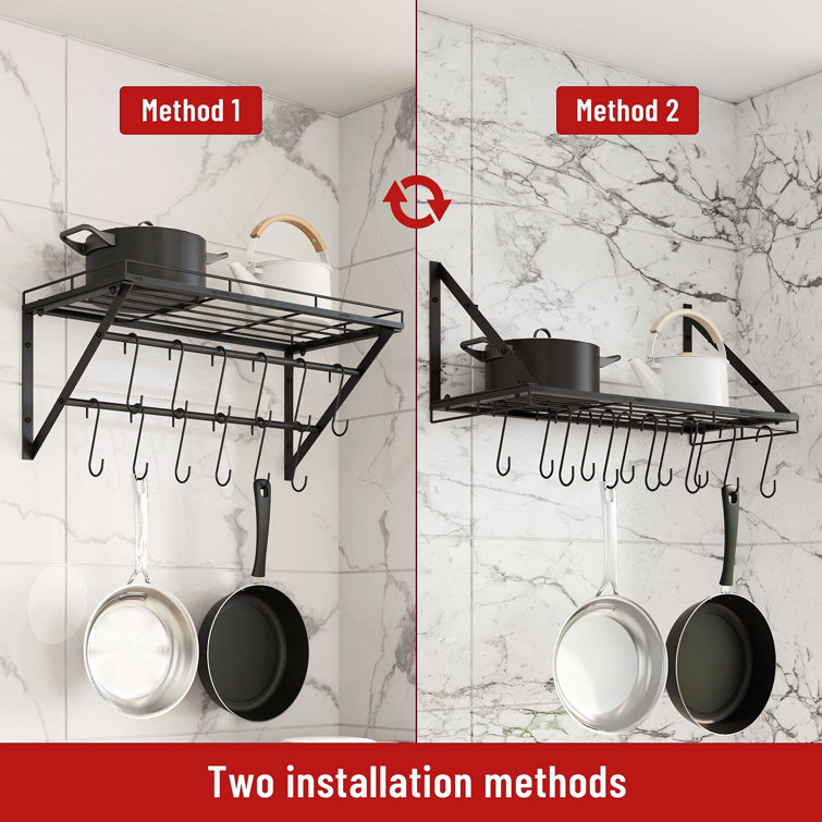 Red Barrel Studio® Metal Rectangle Wall Mounted Pot Rack & Reviews