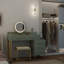 Bureau de coiffeuse avec tabouret et miroir DEL Grosmark-1374595229
