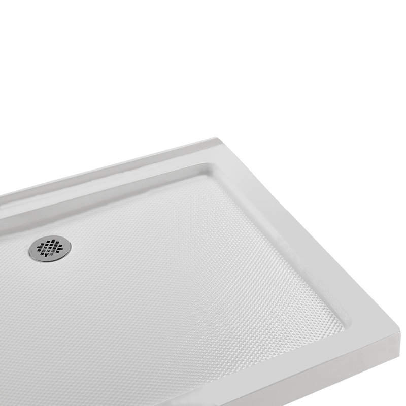 48'' White Acrylic Rectangular Corner Shower Base with Right Drain