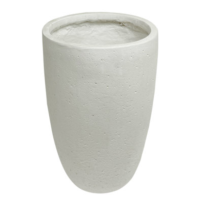 Tall Tapered Outdoor Planter Indoor Pot White W15" X H23“