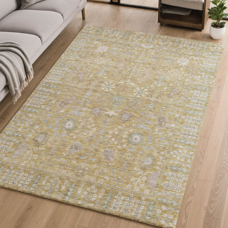 Tapis lavable à la machine de qualité supérieure Mayfield AMF2231, Blé, 8 pi x 10 pi