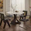Ensemble de table de salle à manger moderne en faux marbre-104778165