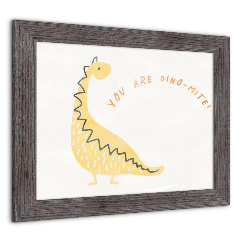 "It's Dino Mite", art encadré, H 20 po x l 16 po x P 0,75 po, Cadre gris