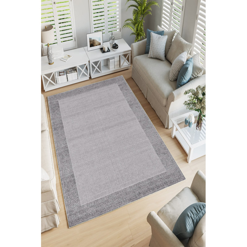 Eco-Friendly Area Rug (5.9 x 9.2 ft), 100% Polyester, 650 g/m² | Antibacterial, Non-Slip PVC Dot Underside, 0.2 in Pile Height | Machine Washable, Digital Print Design for Modern Home Décor, Durable & Easy Care