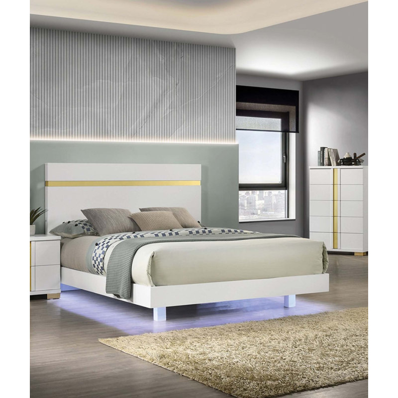 1Pc Bed Underbed LED(Only Bed), White, Queen
