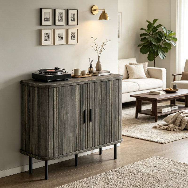 90 cm W Sideboard, Grey