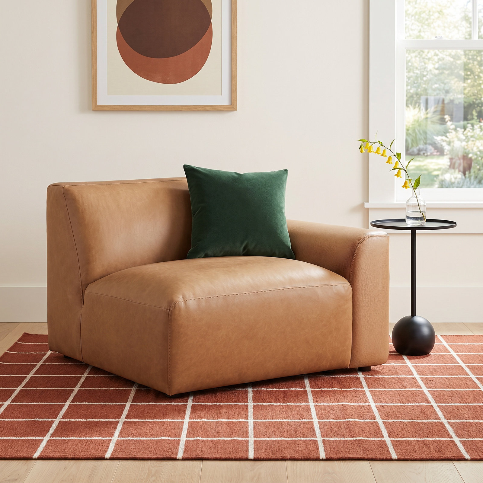 Kiana Genuine Leather Accent Chair