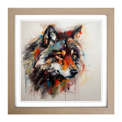Wolf Abstract Expressionism No.2 - Framed Print