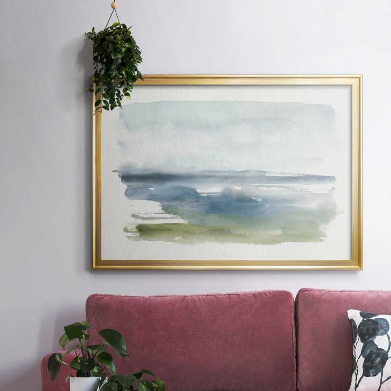 Toile tendue encadrée Coastline Splash IV, Or, H 18 po x l 26 po x P 1,5 po