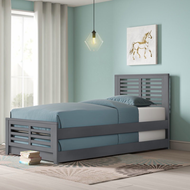 Lit plateforme simple Keitra, Gris