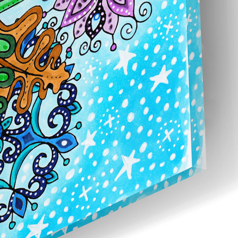 «Snow Globe» par Hello Angel, art mural en verre acrylique, H 16 po x l 12 po x P 0,13 po