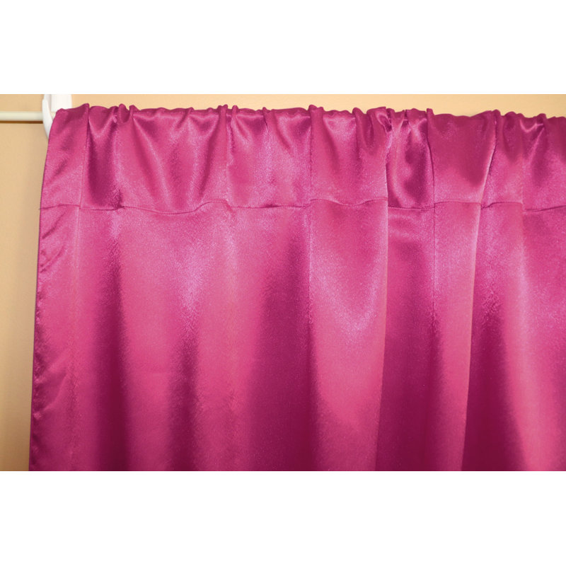 Panneau de rideau semi-transparent en polyester Dafni, L 58 po x L 84 po, Rose vif