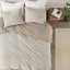 Housse de couette en coton biologique naturel, 3 pièces, surdimensionnée pour un espace supplémentaire double / grand, doux et moelleux-122455997
