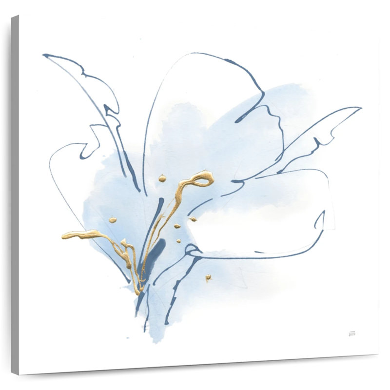 Blue And Gold Floral I