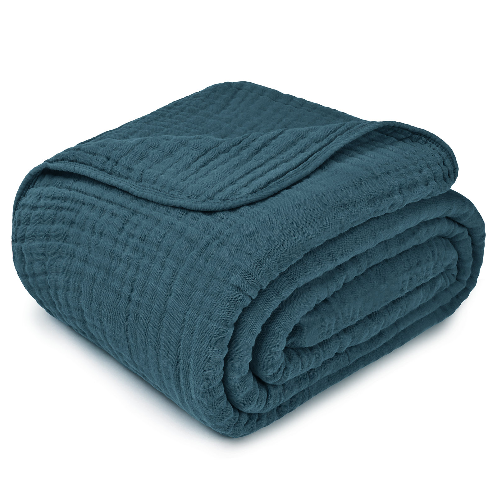 Karlina Cotton Muslin Throw Blanket, Neptune, King