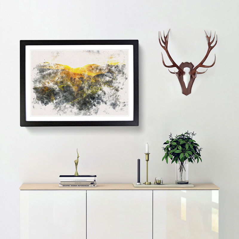 Sunlight over the Countryside - Picture Frame Graphic Art Print, Black Framed, 62cm H x 87cm W x 2cm D