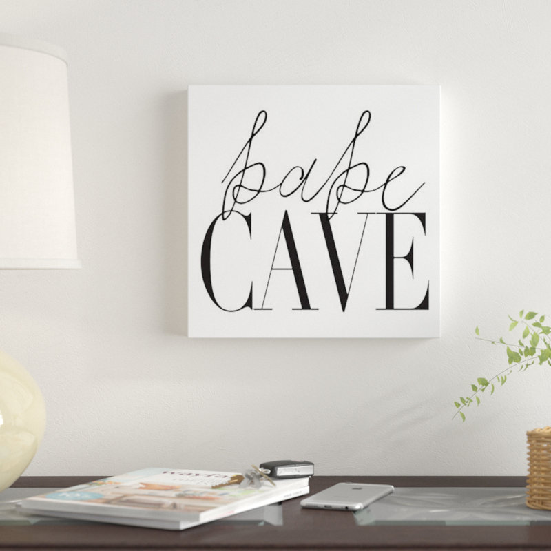 « bébé cave i », art textuel sur toile, H 48 po x l 48 po x P 1,5 po