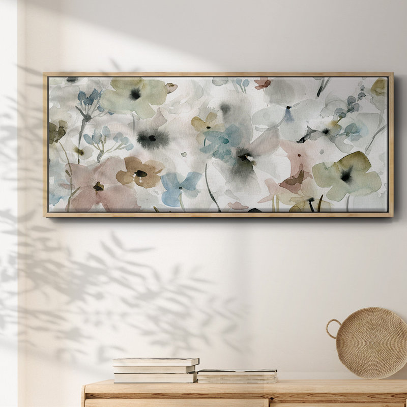 Evening Garden- Framed Canvas, 8" H x 20" W