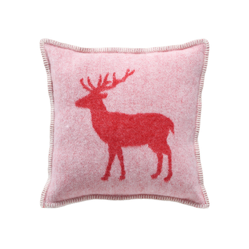 Deer Wool Cushion Cover, Red