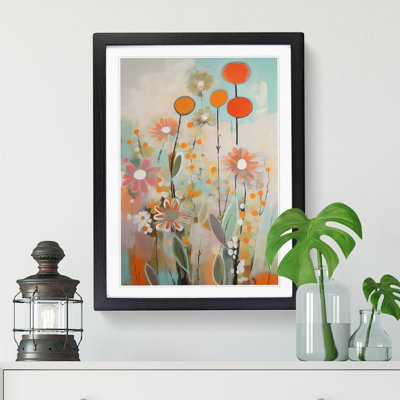 Mid Century Modern Flowers Vol.6 1 Piece Single Picture Frame Wall Art