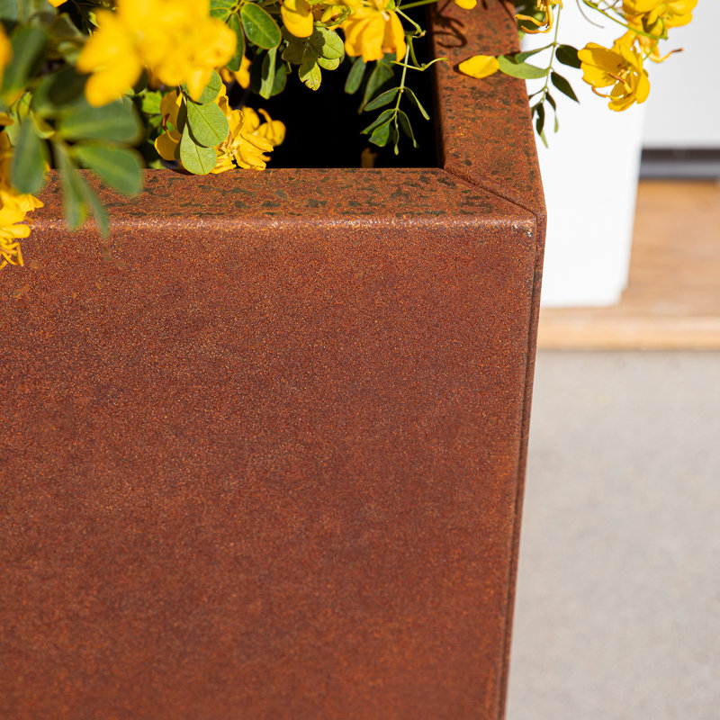 Bac à fleurs cubique en acier Corten Series, H 18 po x l 17 po x P 17 po