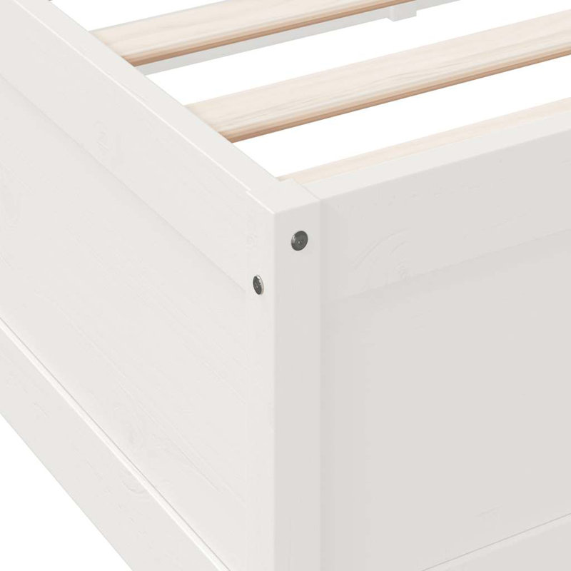Solid Wood Storage Bed, Small Double (4'), White