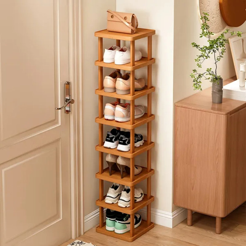 Étagère de rangement pliante en bambou extensible à 3 couches de 51,19 po x 9,85 po x 9,85 po, peu encombrante, pour un rangement multi-pièces à l'intérieur