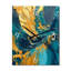 Golden Sunshine en bleu profond océan abstrait I - Peinture abstraite horloge murale surdimensionnée-99637268