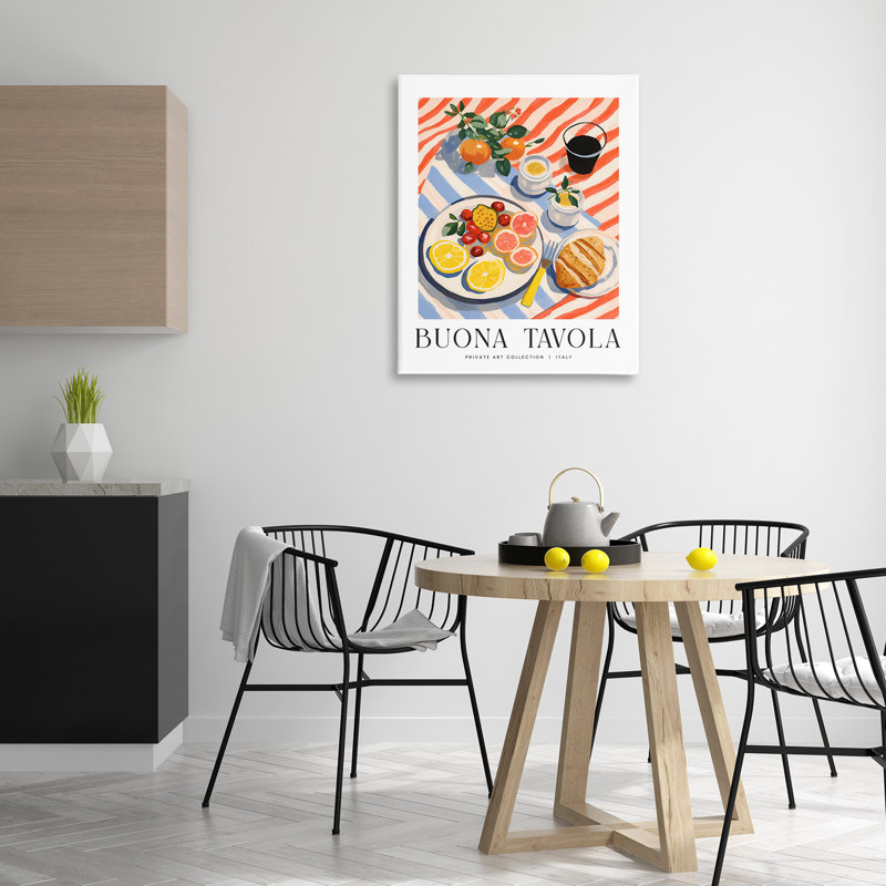 Tableau sur toile représentant un plateau de fruits italien classique, création de Lettered and Lined, H 40 po x l 30 po