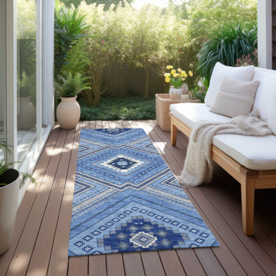 Tapis intérieur / extérieur bleu Solene 