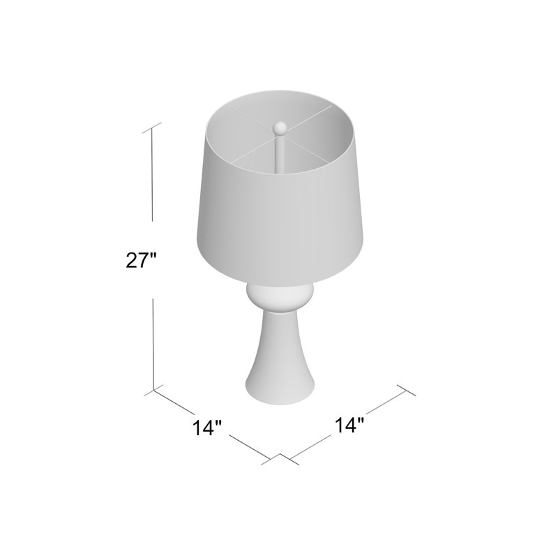 Lampe de table en métal et verre Priyank 27 po