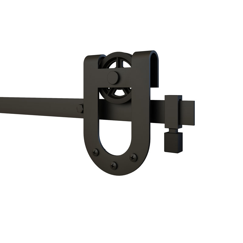 Mini-quincaillerie de porte de grange, Noir, 48 po