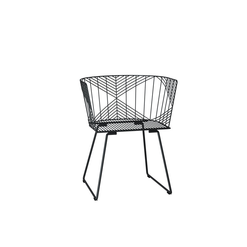Black Barrel Captain Chair with 17" Seat Height
