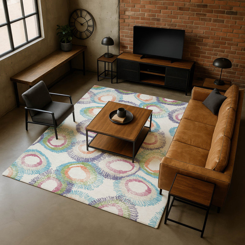 Premium Machine Washable Mayfield AMF2278 Geometric Rug, Pearl, 5' x 7'6"