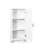 Armoire à linge compacte blanche avec rangement efficace et système de tablettes suffisant pour les petits articles