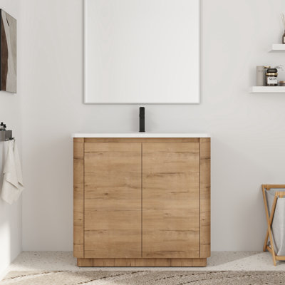 Meuble-lavabo simple 36 po avec comptoir en céramique 36 po