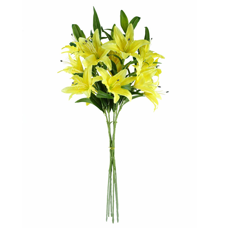 Plastic, Silk Artificial Arrangement, Yellow