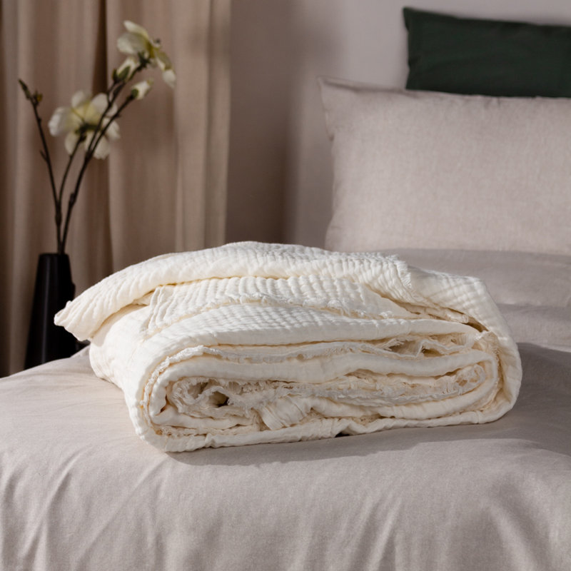 Knitted Throw Blanket, W130 x L180cm, White